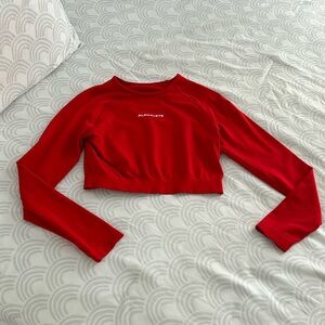 ALPHALETE cropped red long sleeve